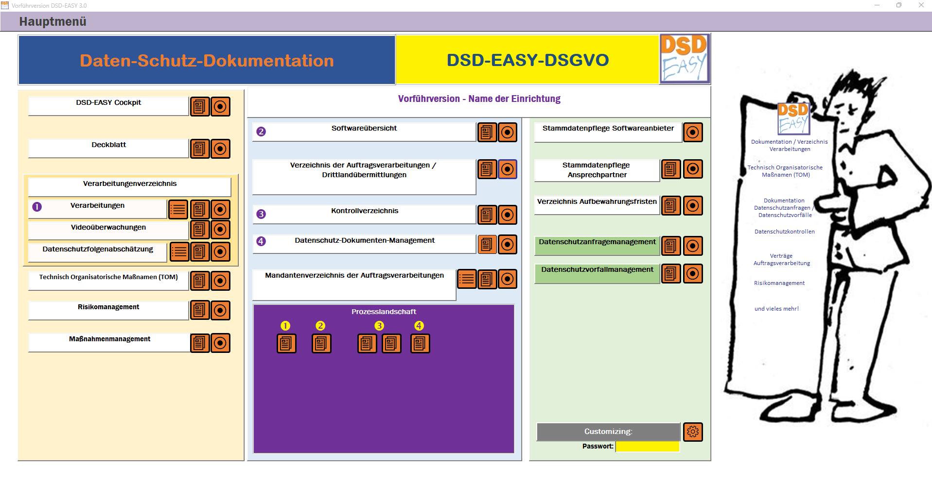 Hauptmenü DSD EASY